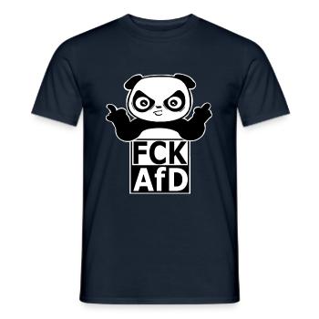 Panda - FCK AfD - Men's T-Shirt - navy - Front - AI Model Male 178 light (178cm)