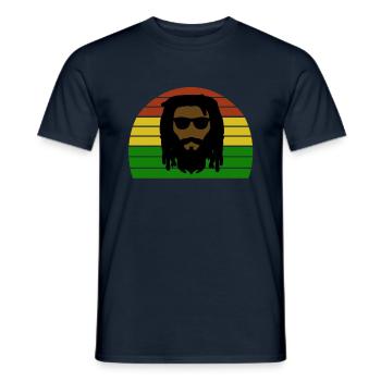 Rasta - Dreadlock - Raggae Rasta - T-shirt homme - marine - Devant - AI Model Male 178 light (178cm)