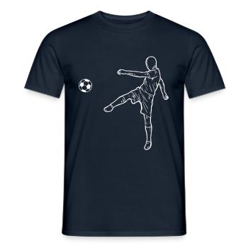 Fußball Soccer - Männer T-Shirt - Navy - Vorne - AI Model Male 178 light (178cm)