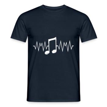 Musique Battement de cœur - T-shirt homme - marine - Devant - AI Model Male 178 light (178cm)