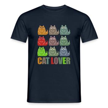 Amoureux des chats Amoureux des chats - T-shirt homme - marine - Devant - AI Model Male 178 light (178cm)