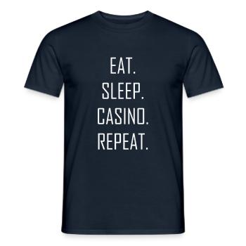 Eat Sleep Casino Repeat - T-shirt homme - marine - Devant - AI Model Male 178 light (178cm)