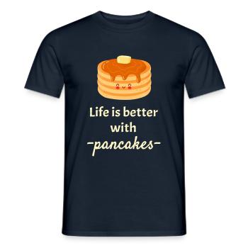 Pancakes - Men's T-Shirt - navy - Front - AI Model Male 178 light (178cm)