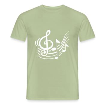music - Men's T-Shirt - sage - Front - AI Model Male 178 light (178cm)