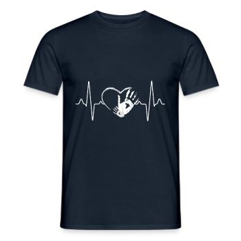 Dad Child Heartbeat - Men's T-Shirt - navy - Front - AI Model Male 178 light (178cm)