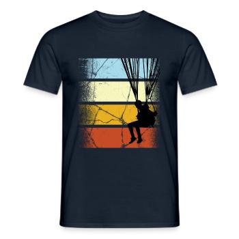 Paragliding Gleitschirmflieger Pilot Vintage Gesch - Men's T-Shirt - navy - Front - AI Model Male 178 light (178cm)