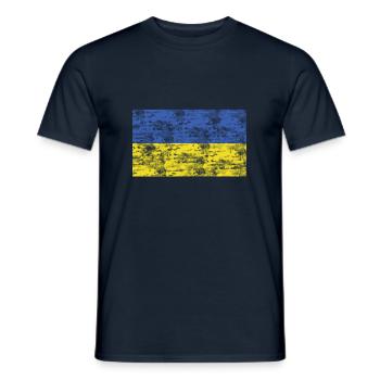 Ukraine Flagge - Männer T-Shirt - Navy - Vorne - AI Model Male 178 light (178cm)