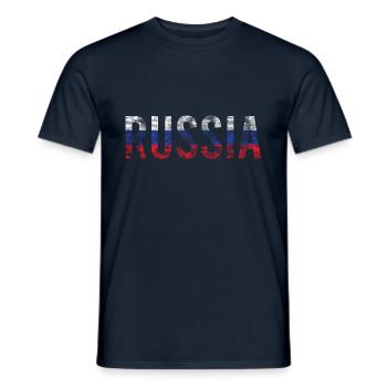 Drapeau russe Vintage - T-shirt homme - marine - Devant - AI Model Male 178 light (178cm)