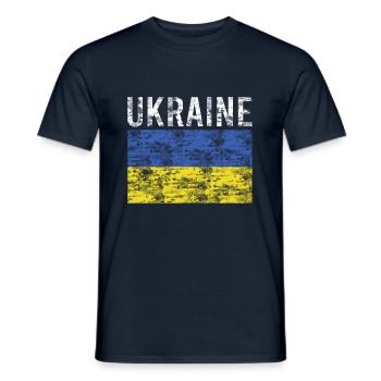 Ukraine Flagge - Männer T-Shirt - Navy - Vorne - AI Model Male 178 light (178cm)