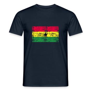 Ghana Flag Vintage - Men's T-Shirt - navy - Front - AI Model Male 178 light (178cm)