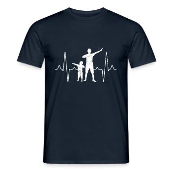 Father son heartbeat - Men's T-Shirt - navy - Front - AI Model Male 178 light (178cm)