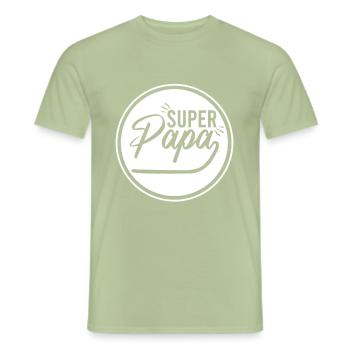 superpapa - Männer T-Shirt - Sage - Vorne - AI Model Male 178 light (178cm)