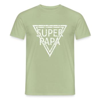 superpapa - Männer T-Shirt - Sage - Vorne - AI Model Male 178 light (178cm)