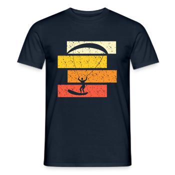 Kite Surfing Retro - Männer T-Shirt - Navy - Vorne - AI Model Male 178 light (178cm)