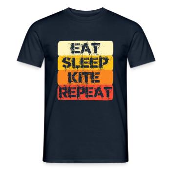 kite surfing retro - Männer T-Shirt - Navy - Vorne - AI Model Male 178 light (178cm)