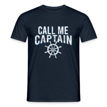 captain - Men's T-Shirt - navy - Front - AI Model Male 178 light (178cm)