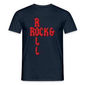Rock and Roll - T-shirt homme - marine - Devant - AI Model Male 178 light (178cm)