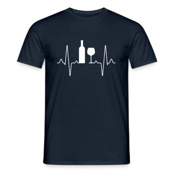 Wein Herzschlag - Männer T-Shirt - Navy - Vorne - AI Model Male 178 light (178cm)