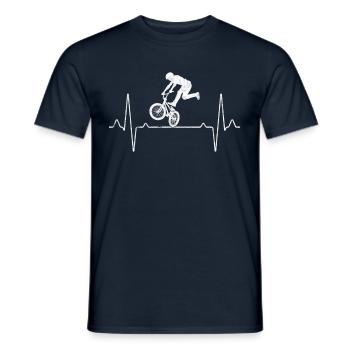 BMX Heartbeat - Men's T-Shirt - navy - Front - AI Model Male 178 light (178cm)