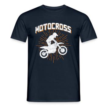 Motocross - Men's T-Shirt - navy - Front - AI Model Male 178 light (178cm)