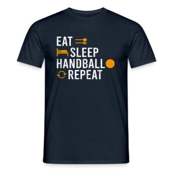 Eat Sleep Handball Repeat - Männer T-Shirt - Navy - Vorne - AI Model Male 178 light (178cm)