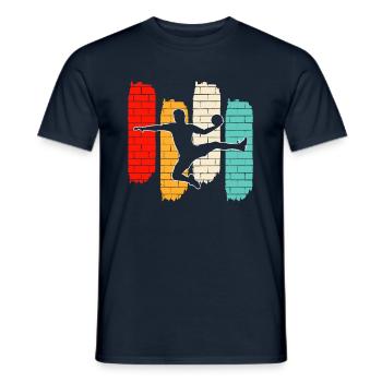 Handball retro - Men's T-Shirt - navy - Front - AI Model Male 178 light (178cm)