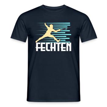 Fechten - Männer T-Shirt - Navy - Vorne - AI Model Male 178 light (178cm)