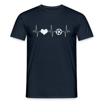Fußball Herzschlag - Männer T-Shirt - Navy - Vorne - AI Model Male 178 light (178cm)