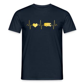Camping camping-car Heartbeat - T-shirt homme - marine - Devant - AI Model Male 178 light (178cm)