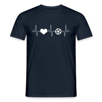 Fußball Herzschlag - Männer T-Shirt - Navy - Vorne - AI Model Male 178 light (178cm)