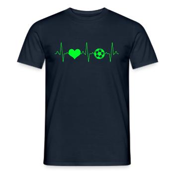 Fußball Herzschlag - Männer T-Shirt - Navy - Vorne - AI Model Male 178 light (178cm)