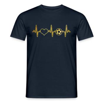 Fußball Herzschlag - Männer T-Shirt - Navy - Vorne - AI Model Male 178 light (178cm)