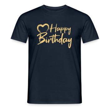 Tillykke med fødselsdagen - Mænd T-shirt - marineblå - Foran - AI Model Male 178 light (178cm)
