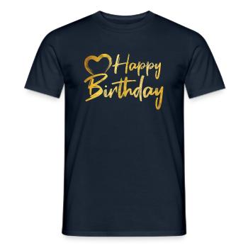 Tillykke med fødselsdagen - Mænd T-shirt - marineblå - Foran - AI Model Male 178 light (178cm)