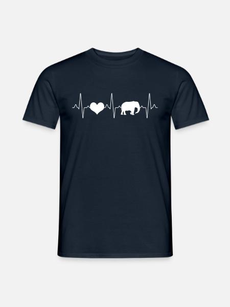 Elephant Heartbeat - Men's T-Shirt - navy