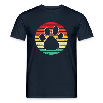 Paw Dog Rétro - T-shirt homme - marine - Devant - AI Model Male 178 light (178cm)