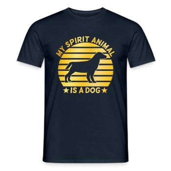 Propriétaire de chien dicton - T-shirt homme - marine - Devant - AI Model Male 178 light (178cm)