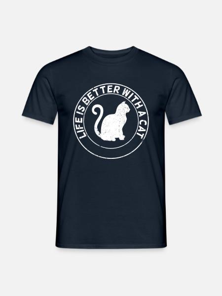 Katzenliebhaber Spruch - Männer T-Shirt - Navy