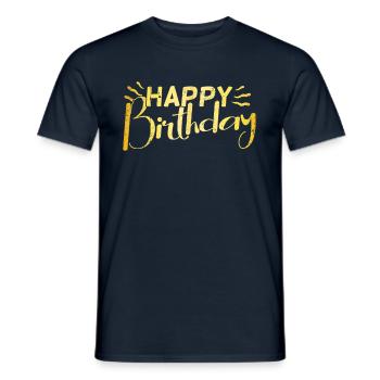 Tillykke med fødselsdagen - Mænd T-shirt - marineblå - Foran - AI Model Male 178 light (178cm)