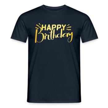 Tillykke med fødselsdagen - Mænd T-shirt - marineblå - Foran - AI Model Male 178 light (178cm)