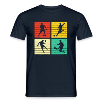 Fußball Fußballer Retro - Männer T-Shirt - Navy - Vorne - AI Model Male 178 light (178cm)