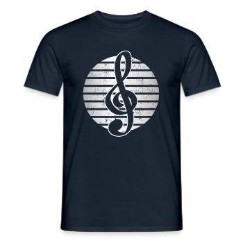 Music Clef - Men's T-Shirt - navy - Front - AI Model Male 178 light (178cm)