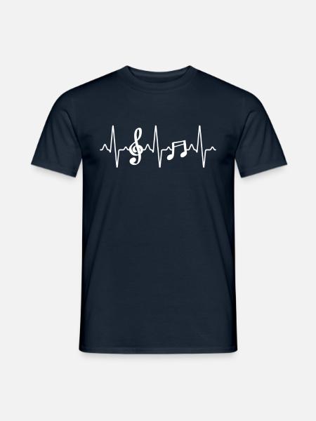 Musik Notenschlüssel Herzschlag - Männer T-Shirt - Navy