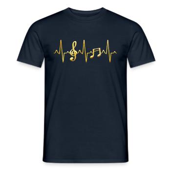 Musique Clef Heartbeat - T-shirt homme - marine - Devant - AI Model Male 178 light (178cm)