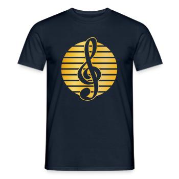 Music Clef - Men's T-Shirt - navy - Front - AI Model Male 178 light (178cm)