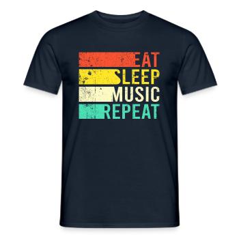 Manger de la musique de sommeil - T-shirt homme - marine - Devant - AI Model Male 178 light (178cm)