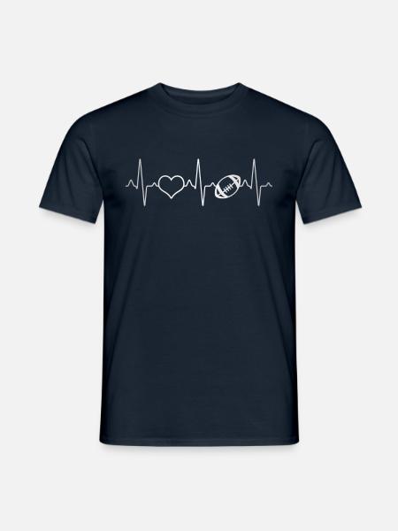 Football Heartbeat - Men's T-Shirt - navy