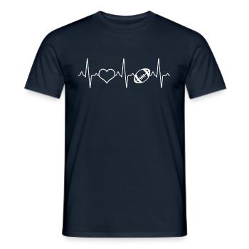 Football Heartbeat - Men's T-Shirt - navy - Front - AI Model Male 178 light (178cm)