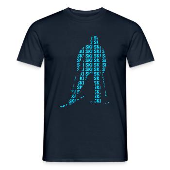 Ski Skifahrer - Männer T-Shirt - Navy - Vorne - AI Model Male 178 light (178cm)
