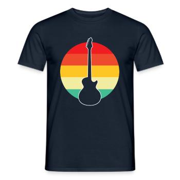 E Guitare Rétro - T-shirt homme - marine - Devant - AI Model Male 178 light (178cm)